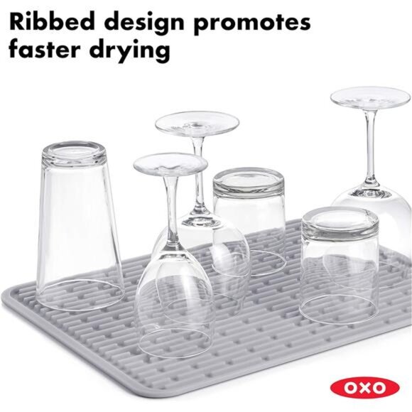 Large Silicone Drying Mat, Large (Gray) - Picture 3 of 7